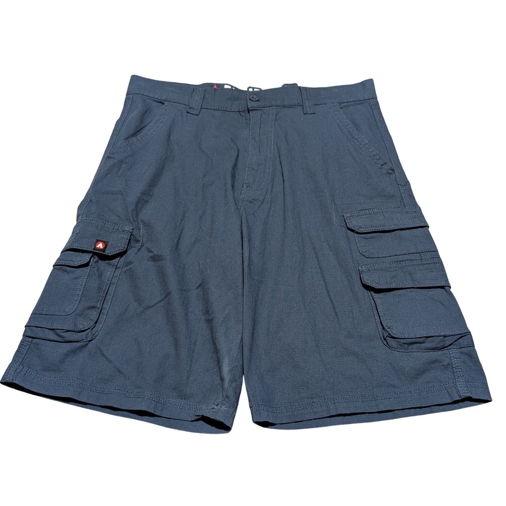 Airwalk Cargo Shorts Mens 32 Blue Ripstop Stretch Utility Skate Hiking Rugged